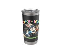 Cute Easter Bunny Diving Catch The Eggs Baseball Bunny Boys Stainless Steel Insulated Tumbler