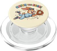 Cute Easter Bunny Diving Catch The Eggs Baseball Bunny kids PopSockets PopGrip for MagSafe