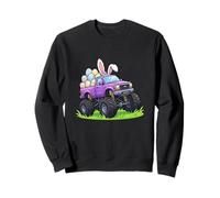 Cute Easter Bunny Driving Monster Truck Colorful Eggs Spring Sweatshirt