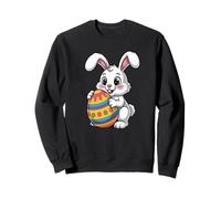 Cute Easter Bunny Holding Big Colorful Egg Sweatshirt