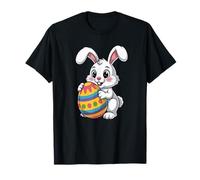 Cute Easter Bunny Holding Big Colorful Egg T-Shirt