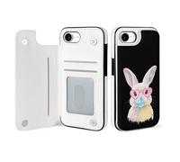 Cute Easter Bunny Leather Wallet Case Compatible with iPhone 16/16 Plus/16 Pro/16 Pro Max/16 E/16 SE4 Printed Flip Protective Cover