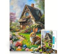 Cute Easter Bunny Painting Jigsaw Puzzles for Adults1000 Piece Think Sharper Vivid Color Home Play Birthday Idea (50x75cm)