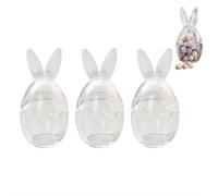 Cute Easter Bunny Plastic Jar - Rabbit Shaped Candy Treat Container, Easter Egg Design Storage Jar, Decorative Plastic Bottle for Easter Gifts, Home Table Decor, Snacks & Party Favors