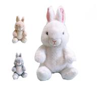 Cute Easter Bunny Plush Decoration, 10 Inch Super Soft Stuffed Bunny, Seated Stuffed Rabbit Plush, for Easter Birthday Wedding Decorations Party Favors Gray