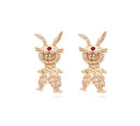 Cute Easter Bunny Rabbit Stud Earrings for Women Dainty Colorful Cubic Zirconia Rabbit Carrot Drop Earrings for Prom Spring Holiday Easter Jewelry, Zinc, No Gemstone