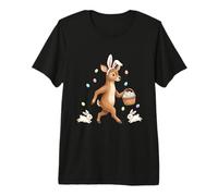 Cute Easter Bunny Rabbit with Eggs Whimsical Deer Design Premium T-Shirt