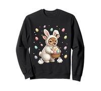 Cute Easter Bunny Rabbit with Eggs Whimsical Deer Design Sweatshirt