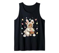 Cute Easter Bunny Rabbit with Eggs Whimsical Deer Design Tank Top