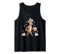 Cute Easter Bunny Rabbit with Eggs Whimsical Deer Design Tank Top