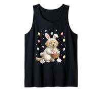 Cute Easter Bunny Rabbit with Eggs Whimsical Dog Design Tank Top