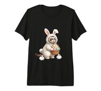 Cute Easter Bunny Rabbit with Eggs Whimsical Ferret Design Premium T-Shirt