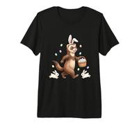 Cute Easter Bunny Rabbit with Eggs Whimsical Ferret Design Premium T-Shirt