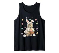 Cute Easter Bunny Rabbit with Eggs Whimsical Sea Turtle Art Tank Top