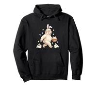 Cute Easter Bunny Rabbit with Eggs Whimsical Sheep Design Pullover Hoodie