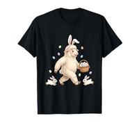 Cute Easter Bunny Rabbit with Eggs Whimsical Sheep Design T-Shirt