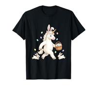 Cute Easter Bunny Rabbit with Eggs Whimsical Unicorn Design T-Shirt