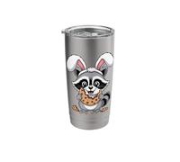 Cute Easter Bunny Raccoon with Big Cookie Stainless Steel Insulated Tumbler