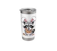 Cute Easter Bunny Raccoon with Big Cookie Stainless Steel Insulated Tumbler
