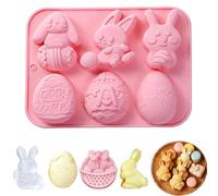 Cute Easter Bunny Silicone Mold - 3D Dessert & Ice Cube Mold for Chocolate, Candy, Baking, Soap, DIY Gifts, Food Grade Nonstick Mold, Easter Theme Party (#C)