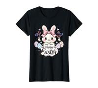 Cute Easter Bunny with Eggs Kawaii Happy Easter Rabbit T-Shirt