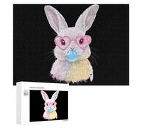 Cute Easter Bunny Wooden Puzzle Letter on Back Adults Difficult Jigsaw Puzzles for Home Decor Birthday Gift