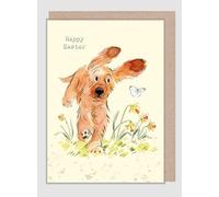Cute Easter Card Dog Puppy Daffodils - Paper Shed Illustrated Greeting Card