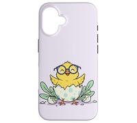 Cute Easter Chick Glasses Egg Cartoon Design Case for iPhone 16