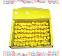 Cute Easter Chicks - 72 Pcs Plush Cotton Ball Chicken, Velvet Easter Decorations | Easter Chick Door Hanger Faux Yellow Chicks Set Photo Props Home Spring Decoration for Easter