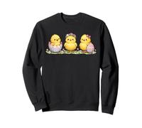 Cute Easter Chicks Trio Spring Baby Chick Animal Holiday Art Sweatshirt