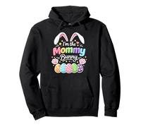 Cute Easter Design I'm The Mommy Bunny Pastel Eggs Pullover Hoodie