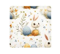 Cute Easter Eggs Bunnies Pattern Camera Wrap Cloth, Squares Magic Self-Adhesive Cloth for Lens Camera Anti-Scratch Lens Protector Makeup Wrap Cloth Bag 13.8" x 13.8"