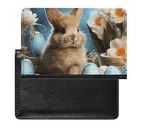 Cute Easter Eggs Rabbit Passport Holder & Travel Wallet Passport Cover Protector Essentials with Credit Card Slots
