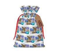 Cute Easter Eggs Rabbit Printing 1 Pc Christmas Bag With Drawstring For All Adults To Give Presents Halloween