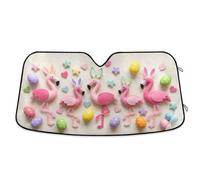Cute Easter Flamingo Pink Car Windshield Sun Shade Automotive Window Sunshades Sun Heat Protection