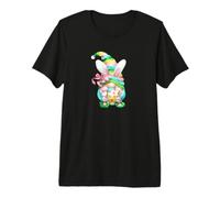 Cute Easter Gnome Girl Bunny Ears for Egg Hunting in Spring Premium T-Shirt