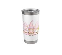 Cute Easter Pink Gnome Trio Bunny Hat Egg Spring Floral Stainless Steel Insulated Tumbler