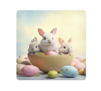 Cute Easter Rabbit Eggs Camera Wrap Cloth, Squares Magic Self-Adhesive Cloth for Lens Camera Anti-Scratch Lens Protector Makeup Wrap Cloth Bag 17.7" x 17.7"