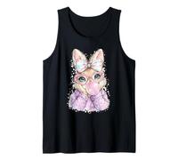 Cute Easter Rabbit Face Bunny Easter Bunny Coquette Bow Girl Tank Top
