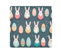 Cute Easter Rabbit in Eggs Camera Wrap Cloth, Squares Magic Self-Adhesive Cloth for Lens Camera Anti-Scratch Lens Protector Makeup Wrap Cloth Bag 17.7" x 17.7"
