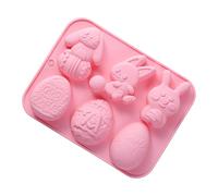 Cute Easter Rabbit Silicone Mold, Non-Stick, 19.6x12.8x1.4cm, Bunny Shape Silicone Baking Molds, Easter Bunny Mould, Versat ILE Crafting Tool, for Baking & Handmade Crafts