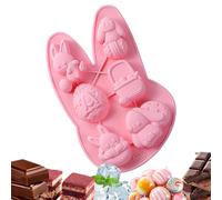Cute Easter Rabbit Silicone Mold, Non-Stick, 19.6x12.8x1.4cm, Bunny Shape Silicone Baking Molds, Easter Bunny Mould, Versat ILE Crafting Tool, for Baking & Handmade Crafts
