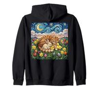 Cute Easter Starry Night Animals Artwork Zip Hoodie