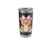 Cute Easter Teddy Bear Holding Egg Spring Coquette Aesthetic Stainless Steel Insulated Tumbler