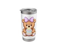 Cute Easter Teddy Bear Holding Egg Spring Coquette Aesthetic Stainless Steel Insulated Tumbler