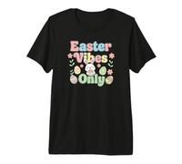 Cute Easter Vibes Only Bunny Retro Pastel Spring Premium T-Shirt
