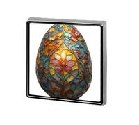 Cute Egg Stained Glass Unisex Brooches & Pins Square Lightweight Lapel Badge Jewelry for Clothing Shawl Hat