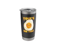 Cute Egg Yolk Pun Funny Breakfast Humor Stainless Steel Insulated Tumbler