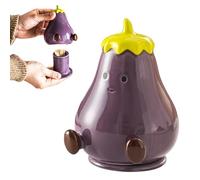Cute Eggplant-shaped Ceramic Toothpick Box Creative Desktop Storage Ornament Suitable for Living Room Home Restaurant Interesting Kitchen Gadgets