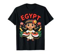 Cute Egypt Girl Ancient Dress with Lotus Flowers for Kids T-Shirt